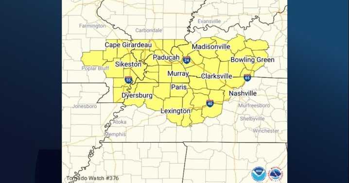Tornado Watch issued for portion of region until 8 p.m.