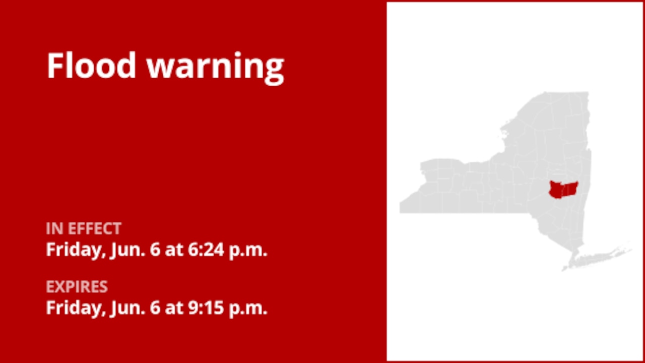 NY weather: Flood warning issued for Albany and Schoharie counties Friday night due to persistent rain