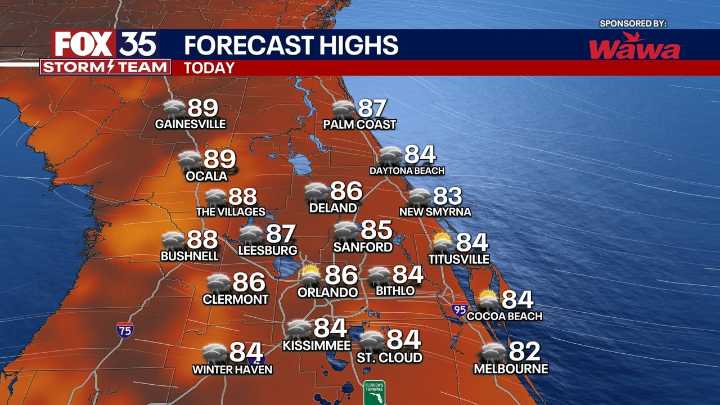 Orlando weather: Off-and-on showers, thunderstorms possible on Tuesday. Here's when