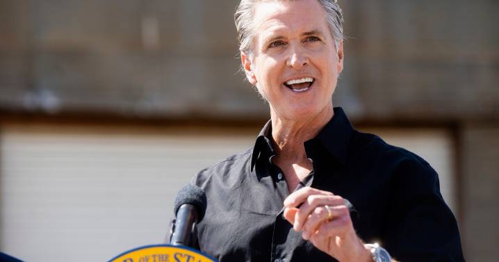California Gov. Gavin Newsom addresses the American public, warning of an assault on democracy