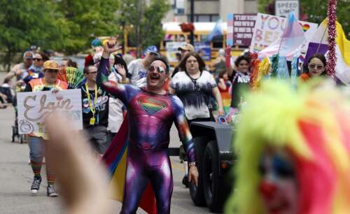 Family-friendly pride parade fills Elgin streets