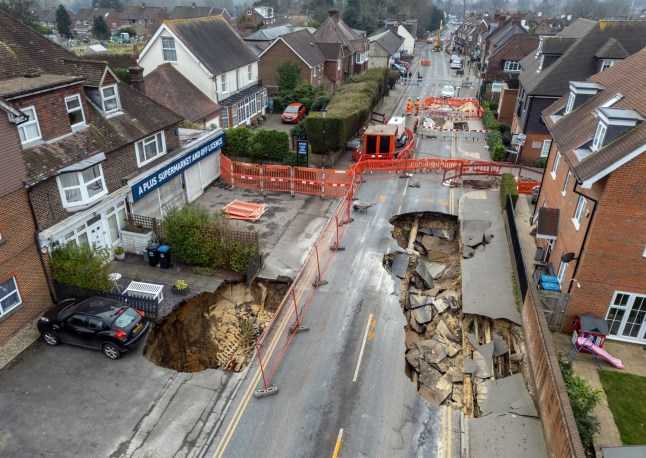 Network of Victorian tunnels discovered under massive Surrey sinkhole