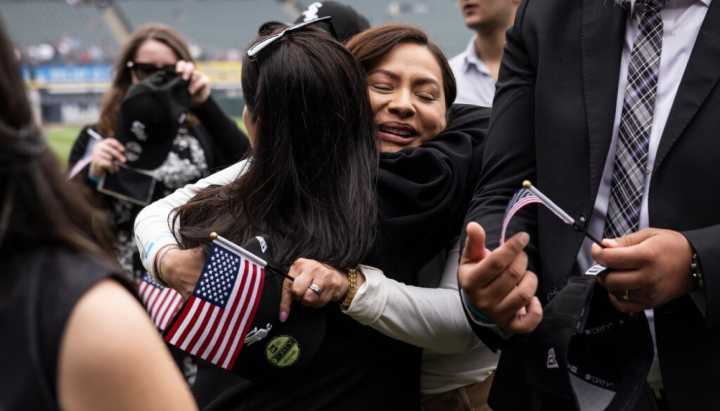 Newly minted U.S. citizens celebrate naturalization at Rate Field: 'It's a dream come true'