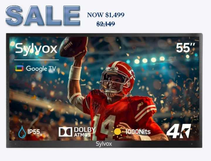 Walmart slashes $650 off this 55″ SYLVOX outdoor Google TV in limited