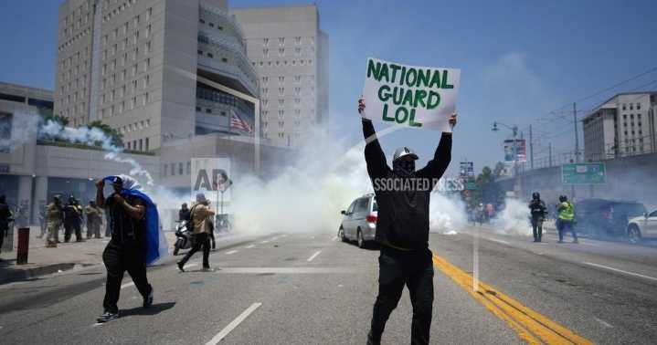 National Guard faces off with protesters hours after arriving in Los Angeles on Trump's orders