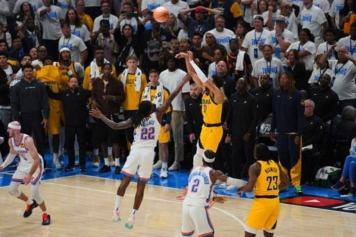 Thunder collapse late as Haliburton's buzzer-beater lifts Pacers to Game 1 win
