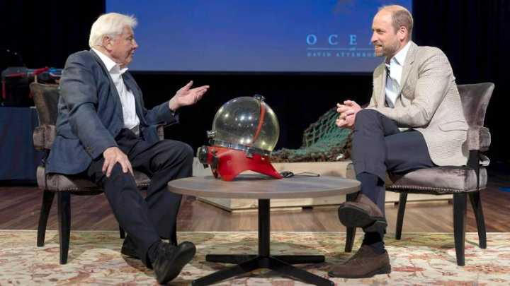 David Attenborough tells Prince William he was appalled to see what humanity has done to the ocean