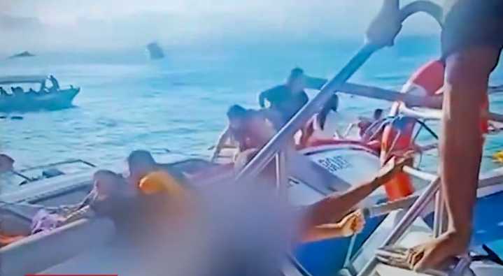 Stunning Edge-Of-Your-Seat Video Shows Passengers Attempting Harrowing Escape From Sinking Boat