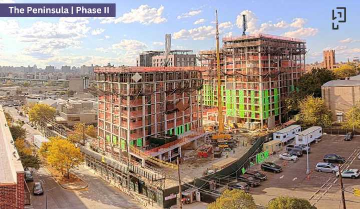 Second phase of The Peninsula affordable housing project tops out in Hunts Point
