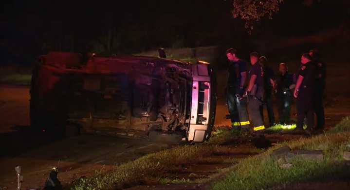 One in hospital following crash on McGuffey Rd.