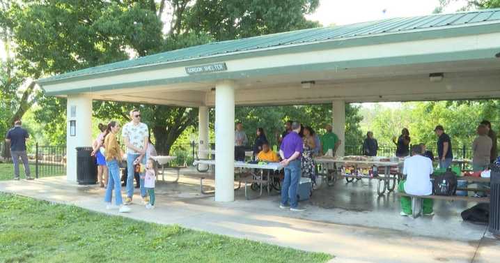 Residents talk to city leaders at block party