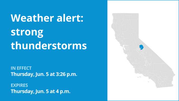 Update: Thunderstorms with pea-sized hail in Yosemite Thursday – gusts as high as 40 mph