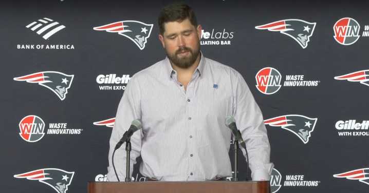 Full press conference: David Andrews announces his retirement from pro football