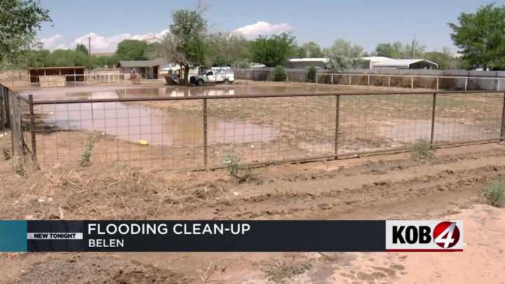 Belen resident deals with flooding clean up