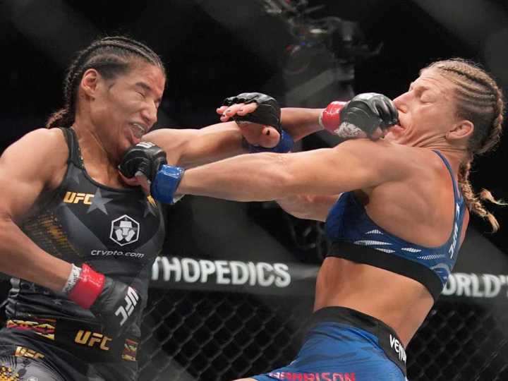 Harrison, Dvalishvili celebrate as 135-pound champions at UFC 316