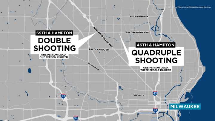 6 people total shot in 2 separate shootings along W. Hampton Ave