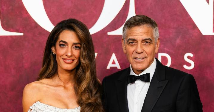 Amal Clooney Stuns in a Pearl-Draped Dress at the Tonys to Support George