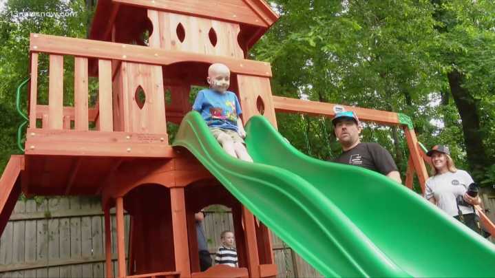 Virginia Beach boy with cancer surprised with playset