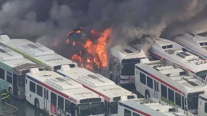 No injuries when fire erupts at Philadelphia transit lot filled with decommissioned buses