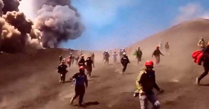 Terrifying Footage Shows Tourists Fleeing Epic Volcanic Eruption