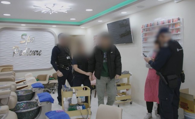 Footage shows immigration raids on nail bars, construction sites and restaurants