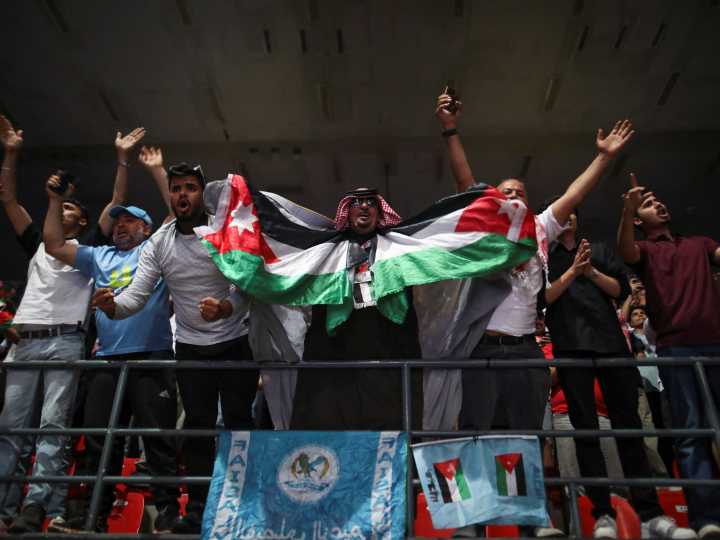 Jordan celebrate reaching first World Cup after win against Oman