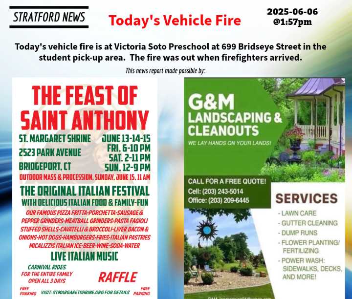 Today’s Vehicle Fire
