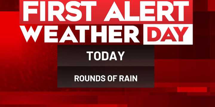 First Alert Weather Day for rounds of rain throughout the day