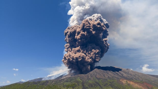 Massive ash cloud erupts from Sicily's Mount Etna in fiery volcanic show