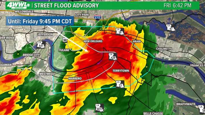 Weather Alert: Heavy showers prompt Flood Advisory in New Orleans