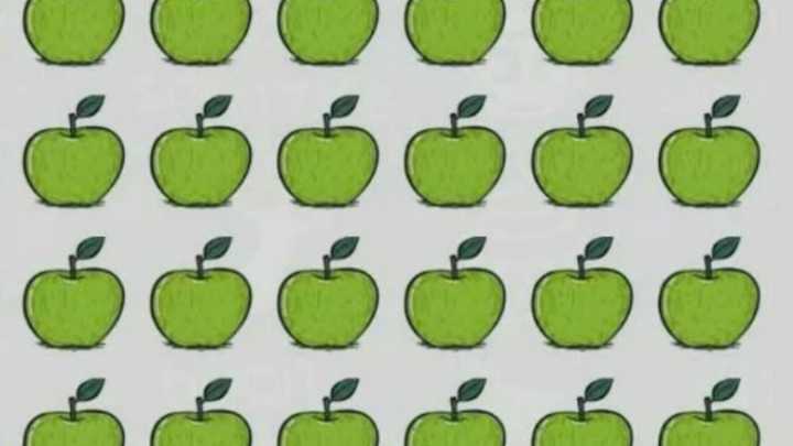 You have a higher IQ than most if you can spot the odd apple in this optical illusion in just four seconds