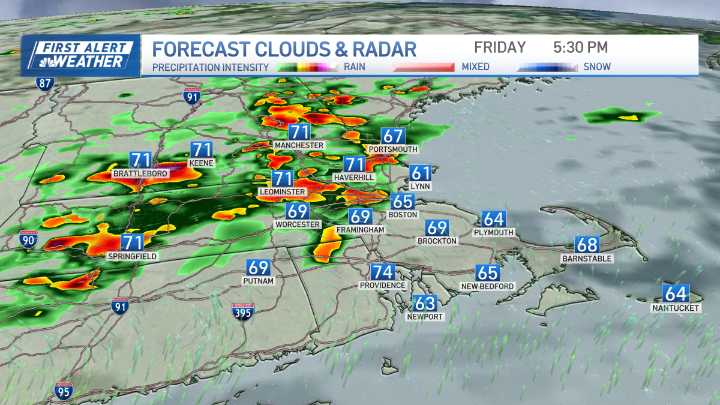 Thunderstorm risk in Boston, NH this week