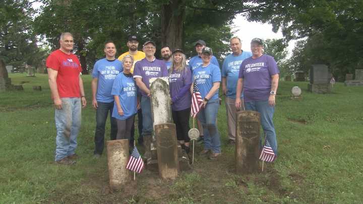 CVETS of Corning Incorporated restore veteran grave sites at Lawrenceville cemetery