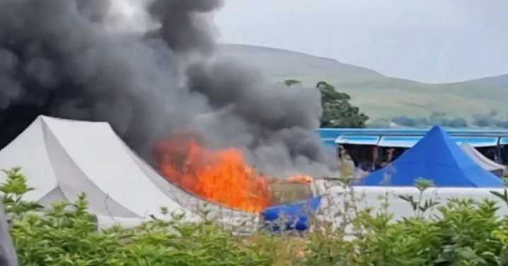 Huge fire breaks out at Appleby Horse Fair attended by thousands of Travellers