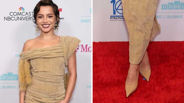 Isabela Merced Wears Camel Stilettos & Tory Burch Gown to NHMC Gala