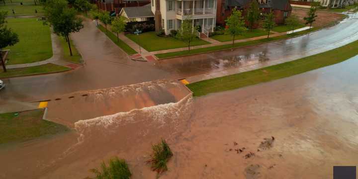 VIDEO: Dron files over flooded streets of Lubbock following severe storms