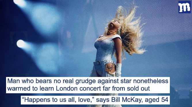 Empty Beyonce seats gladden man's heart