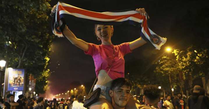 PSG fans raise the roof as triumphant players hold aloft Champions League trophy