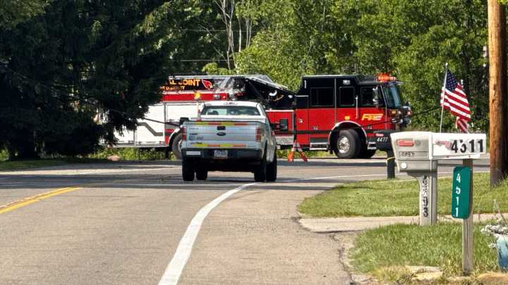 Busy Austintown Twp. road closed after vehicle knocks down utility pole