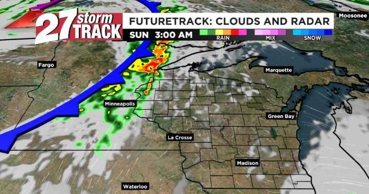 Pleasant Saturday, storms Sunday