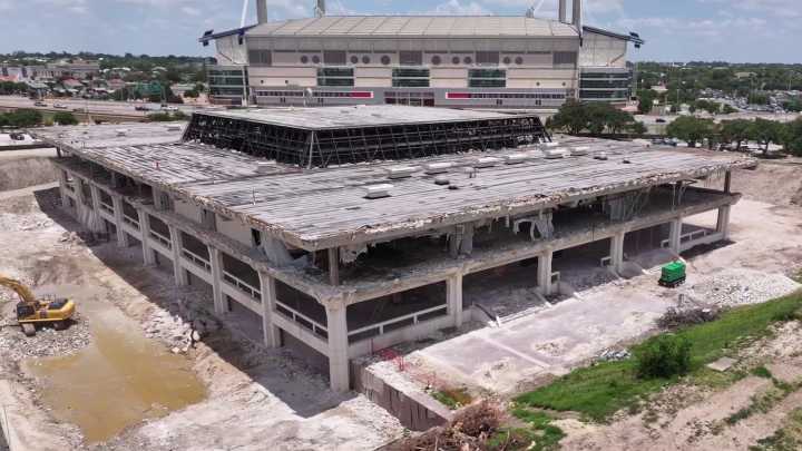 WATCH: New drone footage captures ongoing demolition of ITC building