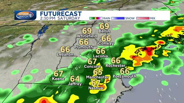 Flood watch posted for parts of New Hampshire; More scattered thunderstorms possible Saturday