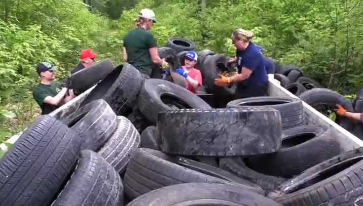 Illegal tire dumping site cleaned up in Eastern Upper Peninsula
