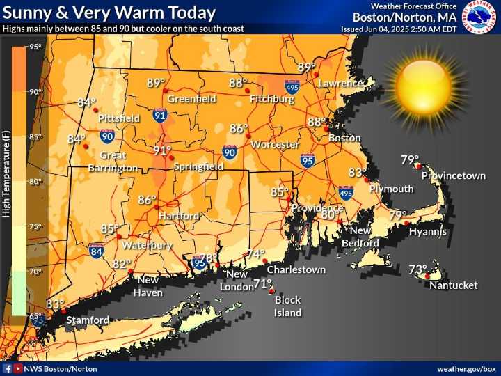 Boston MA weather: Wednesday, June 4, 2025
