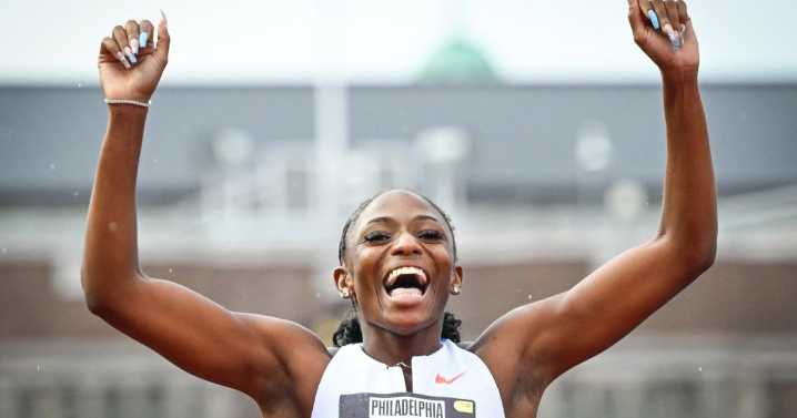 Melissa Jefferson-Wooden runs historic 100m time at Grand Slam Track Philadelphia