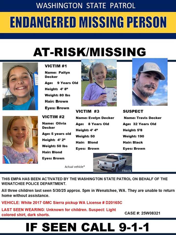 3 young sisters reported missing after leaving home for visitation with father