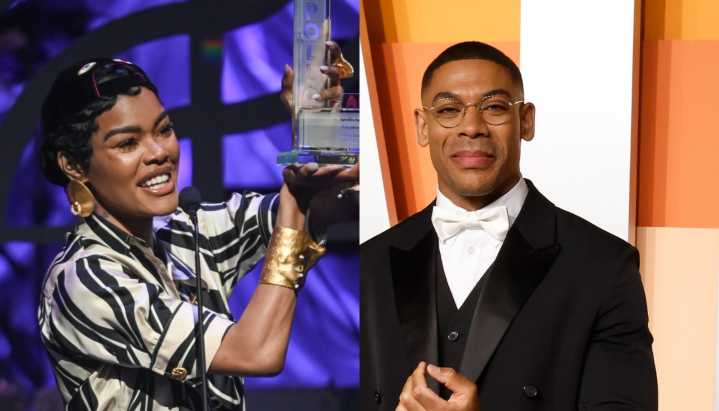 Teyana Taylor Seemingly Dotes On Aaron Pierre During Speech