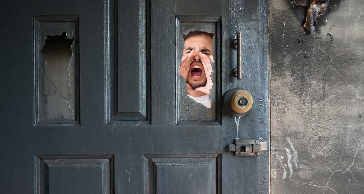 Punk House Doorbell Just Big Hole in Door You Scream Into