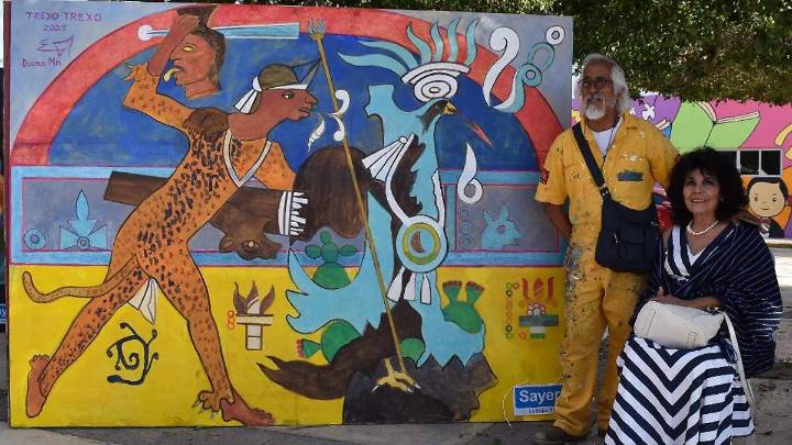 Ixmiquilpan: Recrean pintura ubicada en Parroquia de San Miguel Arcángel