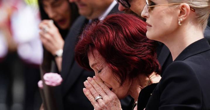 Sharon Osbourne's anguish as she views tributes to Ozzy during procession